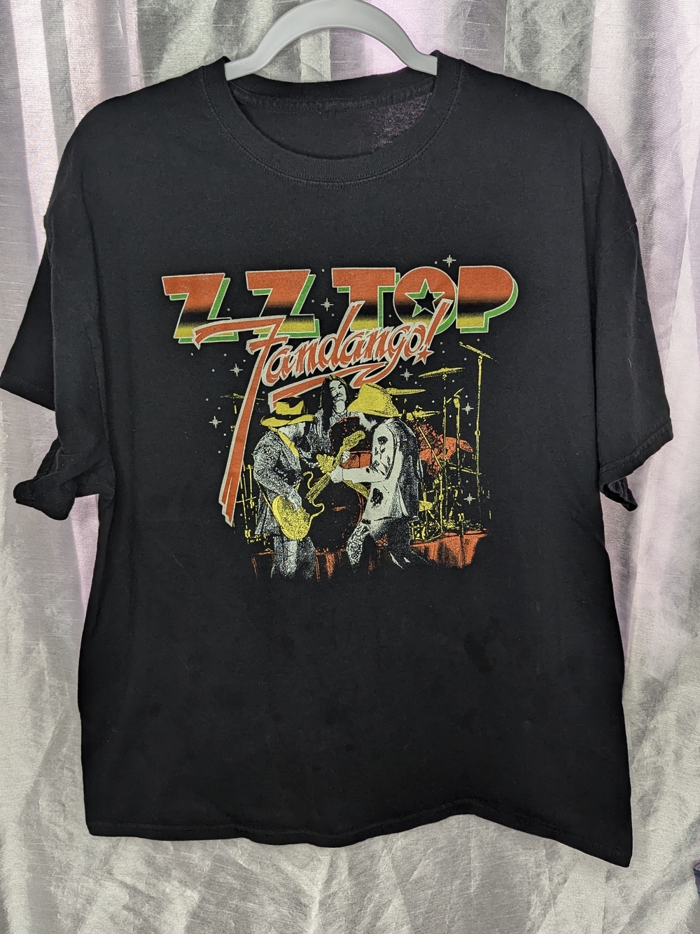 ZZ Top Fandango Album Cover Tee Vintage 70s style Tshirt Retro Rock Size M